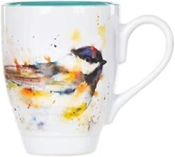 Dean Crouser Spring Cardinal Watercolor Yellow 16 Ounce Glossy Ceramic Stoneware Bird Mug With Easy Grip Handle -KitchenAid Shop 31LJTWHm68L. AC