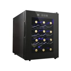 12 Bottle Wine Cooler Refrigerator, Compact Mini Wine Fridge With Digital Temperature Control Quiet Operation Thermoelectric Chiller, Freestanding Wine Cellar For Red, White, Champagne