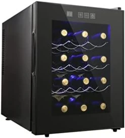 12 Bottle Wine Cooler Refrigerator, Compact Mini Wine Fridge With Digital Temperature Control Quiet Operation Thermoelectric Chiller, Freestanding Wine Cellar For Red, White, Champagne -KitchenAid Shop 31Lu5EZ9VJL. AC