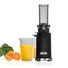 Cold Press Juicer Machine, Masticating Slow Juicer For Vegetable And Fruit, Easy To Clean, Compact Design, Mini Size, 14 Oz Juice Cup, Pulp Cup -Black With Stainless Steel