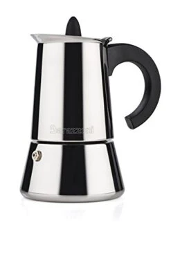 La Cafetiere Inox 2 Cups. Product Certified By The Accademia Italiana Maestri Del Caffè. Suitable For Induction.