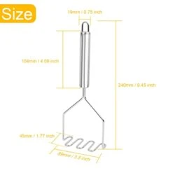 Potato Masher, Stainless Steel Potato Smasher Metal Wire Utensil For Bean, Avocado, Egg, Mini Mashed Potatoe, Banana & Other Food (Wavy Design, Silver) -KitchenAid Shop 31MJzPjPVLL