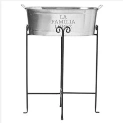 Let's Make Memories Personalized Backyard Bar Beverage Tub - Custom Beverage Tub - Customizable Message - Galvanized Drink Tub - 20¾”L X 11¾”W X 7”H - 5.5 Gallons -KitchenAid Shop 31MT u aOXL. AC