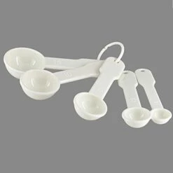 5 In 1 White Plastic 1g 2.5g 5g 10g 15g Measuring Spoons Set Kitchen Baking Tools