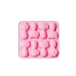 8 Cartoon Cheese Tooth Grinding Stick Silicone Complementary Food Ointment Candy Baked Chocolate Cake Pancakes Kids (Pink, One Size)