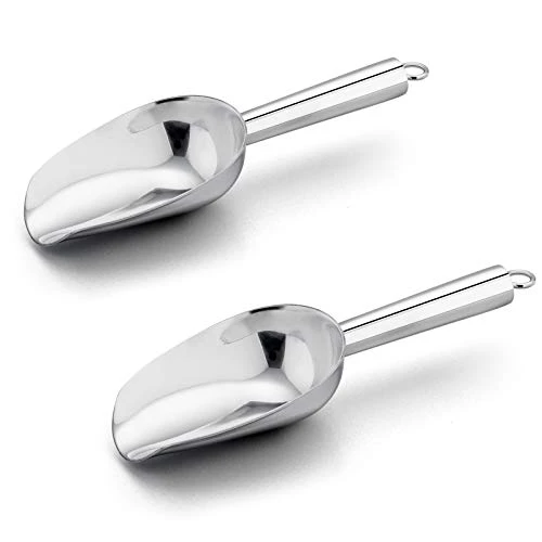 8 Ounce Ice Scoop Set Of 2, E-far Stainless Steel Scoops For Ice Cube/Candy/Flour/Sugar, Metal Utility Scoops For Party, Baking, Kitchen Pantry, Rust Free & Dishwasher Safe 3 8 Ounce Ice Scoop Set Of 2, E-far Stainless Steel Scoops For Ice Cube/Candy/Flour/Sugar, Metal Utility Scoops For Party, Baking, Kitchen Pantry, Rust Free & Dishwasher Safe