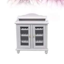 COHEALI Furniture 2pcs White Wine Model Mini House Adornment Cabinet Wooden Ornament Miniture House Miniatures -KitchenAid Shop 31N2G7BdqcL