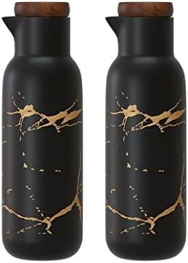 2 Pack Ceramic Oil And Vinegar Soy Sauce Maple Syrup Dispenser Bottle For Kitchen 380ml (Black) 9 2 Pack Ceramic Oil And Vinegar Soy Sauce Maple Syrup Dispenser Bottle For Kitchen 380ml (Black) - Image 7