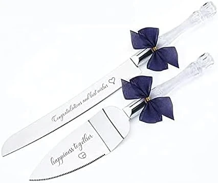Wedding Cake Knife And Server Set With Blessings, Cake Knife Cutter Set For Wedding Holidays Birthdays Anniversary Receptions,Stainless Steel Blade And Crystal-Shaped Plastic Handle 6 Wedding Cake Knife And Server Set With Blessings, Cake Knife Cutter Set For Wedding Holidays Birthdays Anniversary Receptions,Stainless Steel Blade And Crystal-Shaped Plastic Handle - Image 4