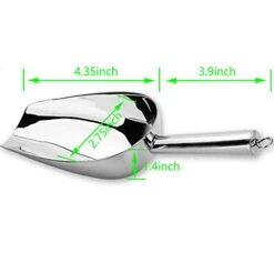 Metal Ice Scoop 6 Ounces, Small Stainless Steel 8.25 Inch Food Scoops For Kitchen Party Bar Wedding, Heavy Duty & Anti Rust, Superb Mirror Polish Surface, Easy Clean & Dishwasher Safe. By Kenbutsu. -KitchenAid Shop 31NXSpszcGS