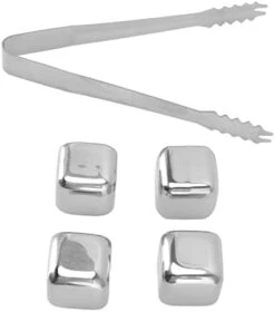 4Pcs Whiskey Stones, Stainless Steel Ice Cubes, Reusable Cooling Whiskey Rocks, Polishing Beverage Chilling Stones For Drinks, Wine, Bourbon(4 Glaçons) -KitchenAid Shop 31NgHxLfPL. AC