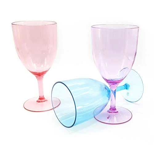 15-ounce Acrylic Stem Wine Glasses, Set Of 6 Multicolor | Made Of Shatterproof Plastic And Ideal For Indoor And Outdoor Use, Reusable, Party Colors 4 15-ounce Acrylic Stem Wine Glasses, Set Of 6 Multicolor | Made Of Shatterproof Plastic And Ideal For Indoor And Outdoor Use, Reusable, Party Colors - Image 2