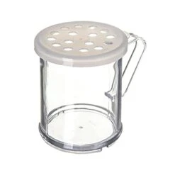 10 Oz Polycarbonate Dredge Shaker With 3 Snap-on Lid, Spice Dispenser For Cooking/Baking By Tezzorio