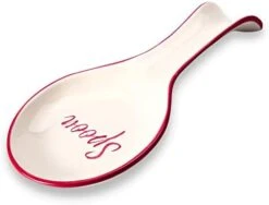 Red Ceramic Spoon Rest For Stove Top - White Spoon Rest For Kitchen Counter - Spanish Ceramic Spoon Rests For Cooking - Large Farmhouse Spoon Rest Ceramic - Utensil Coffee Spoon Holder Rest -KitchenAid Shop 31P3gTDrxbL. AC