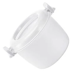 BESTonZON Microwave Rice Cooker Food Steamer Pot Small Fish Vegetable Veggie Steamer Steaming Bowl Food Cooking Container Pasta Noodle Cookware For Kitchen Office S