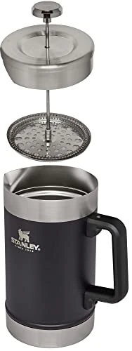 Stanley French Press 48oz With Double Vacuum Insulation, Stainless Steel Wide Mouth Coffee Press, Large Capacity, Ergonomic Handle, Dishwasher Safe