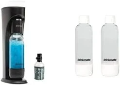 OmniFizz Sparkling Water And Soda Maker, Carbonates Any Drink, With 3 Oz CO2 Test Cylinder (Matte Black) -KitchenAid Shop 31PS9QbfL. AC