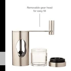 AdHoc Hoc Mrs. Bean Stainless Steel Coffee Grinder With Adjustable Coarseness Settings - Manual & Portable Coffee Bean Grinder - Stainless Steel Hand Crank Grinder - Dishwasher Safe - Stainless Steel, 7" -KitchenAid Shop 31PoySR3KxL