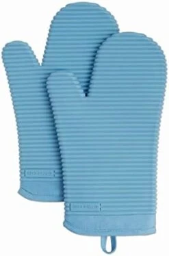 KitchenAid Ribbed Soft Silicone Oven Mitt Set, 7"x13", Milkshake 2 Count -KitchenAid Shop 31PpyMPz7sL. AC
