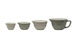 Op Set Of 4 Batter Bowl Shaped Measuring Cups In Greys