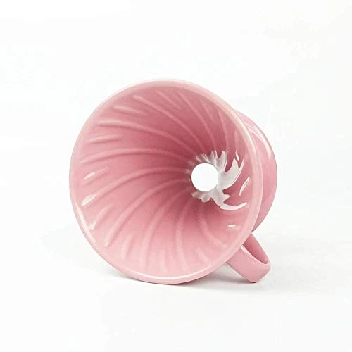 Pour Over Coffee Dripper - Ceramic Slow Brewing Accessories For Home, Cafe, Restaurants - Easy Manual Brew Maker Gift - Strong Flavor Brewer - V02 Paper Cone Filters - Pink, 2 Cup 4 Pour Over Coffee Dripper - Ceramic Slow Brewing Accessories For Home, Cafe, Restaurants - Easy Manual Brew Maker Gift - Strong Flavor Brewer - V02 Paper Cone Filters - Pink, 2 Cup - Image 2