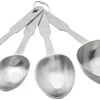 Stainless Steel 4 Pc Measuring Cup Scoop Shaped Set Metric Equivalents