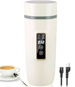 WAMON Travel Kettles Electric Small,350ml Stainless Steel 3 In 1 Digital Display Portable Electric Kettle,One Cup Mini Kettle In Automatic Shut Off, Hot Water Boiler Maker For Tea Coffee Milk,White