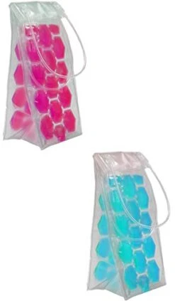 Set Of 2 Wine Chiller Bags - Perfect For Road Trips, Parties And More! - Assorted Colors - 3.5"x4"x10" With 4.5" Tall Handles! (2)