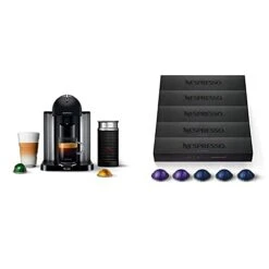 Breville Nespresso Vertuo Coffee And Espresso Machine, Matte Black & Capsules VertuoLine, Espresso Variety Pack, Medium And Dark Roast Espresso Coffee, 50 Count Coffee Pods, Brews 1.35 Ounce