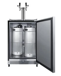 Summit Appliance SBC696OSTWINTL 24'' Wide Built-In Outdoor Kegerator With TapLocks, Weatherproof, Complete Tap Kit, Tap-lock Included, Dual Tap System, Digital Thermostat, Automatic Defrost, Silver -KitchenAid Shop 31R3IiWzKGL