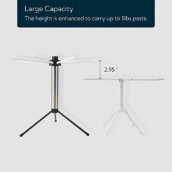 Collapsible Pasta Drying Rack, Easy Storage, Quick Set Up, Foldable Pasta Dryer Rack, Spaghetti Noodle Hanger, Detachable For Easy To Clean, Rotary Arms, Hold Up To 5lbs -KitchenAid Shop 31RABeY7L9L