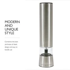 Cole & Mason Hampstead Electronic Salt Mill - Electric Salt Grinder Set - Adjustable Electric Spice Grinder - Kitchen Tool & Gadget - Hand Wash - Stainless Steel 15 Cole & Mason Hampstead Electronic Salt Mill - Electric Salt Grinder Set - Adjustable Electric Spice Grinder - Kitchen Tool & Gadget - Hand Wash - Stainless Steel -KitchenAid Shop 31RHlxXAhIL