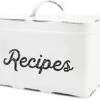Rustic White Recipe Box; Enamel Farmhouse Recipe Holder And Organizer For 4 X 6 Inch Recipe Cards -KitchenAid Shop 31RhZhShl5L