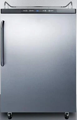 Summit Appliance SBC635M7NKSSTB Freestanding Commercially Listed Beer Dispenser With Auto Defrost, Digital Thermostat, Stainless Steel Door, Professional Towel Bar Handle And Black Cabinet