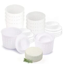 10 Pcs Cheese Molds + Pistons - Basic Cheese Mold 10 Oz (300 Ml) + Follower Piston - Cheese Making Kit With Piston - Cheese Mold For Cheese Making - Cheese Set For Press -KitchenAid Shop 31Rx9LXqERL