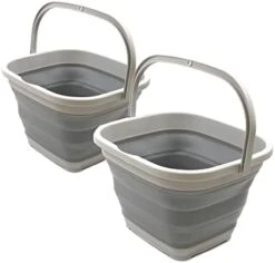 11L (2.9 Gallon) Collapsible Rectangular Handy Basket / Bucket (1, Grey/Black) -KitchenAid Shop 31RyEhhcveL. AC