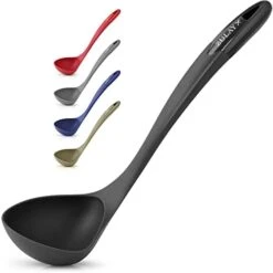Soup Ladle Spoon With Comfortable Grip - Cooking And Serving Spoon For Soup, Chili, Gravy, Salad Dressing And Pancake Batter - Large Nylon Scoop & Soup Ladel Great For Canning And Pouring -KitchenAid Shop 31TDhAewkSL. AC