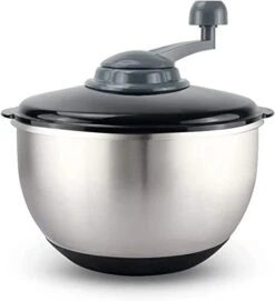Salad Spinner,Salad Tools Spinners,Stainless Steel Salad Spinners,Large Capacity,Silver
