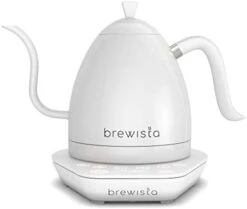 Artisan Electric Gooseneck Kettle, 1 Liter, For Pour Over Coffee, Brewing Tea, LCD Panel, Precise Digital Temperature Selection, Flash Boil And Keep Warm Settings (Pearl All White) -KitchenAid Shop 31TYgx0AbsL. AC