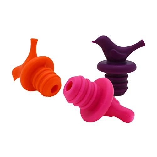 Little Bird Wine Bottle Stopper, Silicone Reusable Beverage Bottle Stopper, Decorate Wine Outlet Cap, Cute Wine Toppers For Preserver, Set Of 6 3 Little Bird Wine Bottle Stopper, Silicone Reusable Beverage Bottle Stopper, Decorate Wine Outlet Cap, Cute Wine Toppers For Preserver, Set Of 6