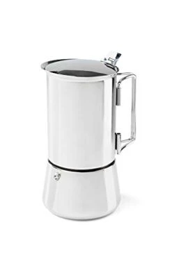 GSI Outdoors 6 Cup Stainless Steel Moka Stovetop Espresso Coffee Pot For Camping, Travel And Cabin