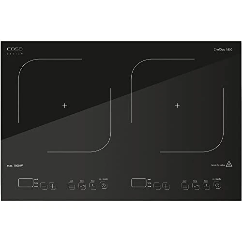 , Chef Duo, Double Induction Cooker, Portable 1800- Watt Glass Ceramic Dual Burner With 12 Power Levels & 12 Temperature Levels, And Sensor Touch Control Panel, Black 3 , Chef Duo, Double Induction Cooker, Portable 1800- Watt Glass Ceramic Dual Burner With 12 Power Levels & 12 Temperature Levels, And Sensor Touch Control Panel, Black