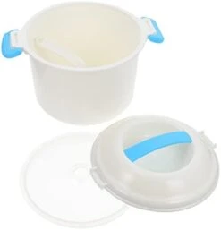 Microwave Vegetable Steamer Microwave Rice Cooker Plastic Microwave Cookware Steamer Round Microwave Food Container For Rice Chicken Pasta Vegetables 18X18X15CM Micro Rice Cooker -KitchenAid Shop 31UFlPutHWL. AC