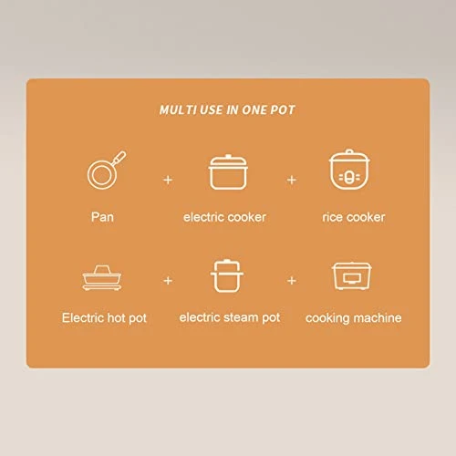 Electric Hot Pot, Kitchen Electric Cooker Portable Prevent Sticking Double Layer Food Grade For Kitchen (US Plug 110V) 4 Electric Hot Pot, Kitchen Electric Cooker Portable Prevent Sticking Double Layer Food Grade For Kitchen (US Plug 110V) - Image 2