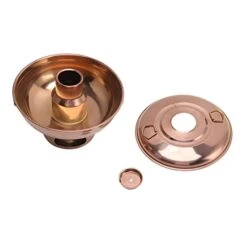 Natudeco Chinese Style 410 Stainless Steel Charcoal Small Hotpot Dry Ice Hot Pots Bakers Casseroles Old Beijing Single Person Small Hotpot Rose Gold