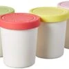 Tovolo Sweet Treat, 6 Oz. Mini Tubs Set Of 4, Tight-Fitting Silicone Lid, Easy Stacking Reusable Ice Cream Container, 6-Ounces, Assorted