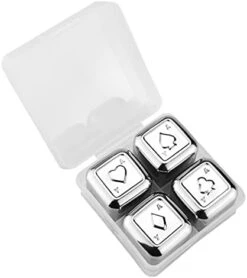 16 Pcs Steel Pattern Whiskey Beer Reusable Cubes Ice Stainless Chilling Wine Poker Rocks Stones For Soda Red Beverage -KitchenAid Shop 31V2N1 xroL. AC