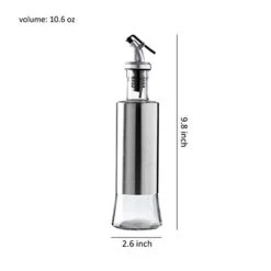 2 Pack Oil And Vinegar Cruets-10 Oz Glass Olive Oil And Vinegar Beverage Dispenser Bottles