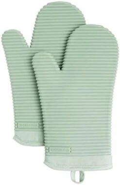 KitchenAid Ribbed Soft Silicone Oven Mitt Set, 7"x13", Milkshake 2 Count -KitchenAid Shop 31VhLUnCxVL. AC