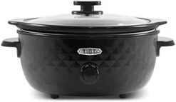 MST1234BX Diamond Pattern Slow Cooker Removable, Dishwasher-Safe Stoneware Pot With Tempered Glass Lid, Cool-Touch Handles, 6 Quart, Charcoal Black 13 MST1234BX Diamond Pattern Slow Cooker Removable, Dishwasher-Safe Stoneware Pot With Tempered Glass Lid, Cool-Touch Handles, 6 Quart, Charcoal Black -KitchenAid Shop 31Vx7N87LgS. AC